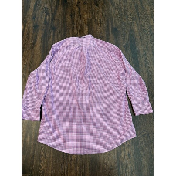 Lauren Ralph Lauren Shirt Mens 17.5 32/33 Pink Plaid Slim Fit Stretch Non-Iron - Picture 8 of 9